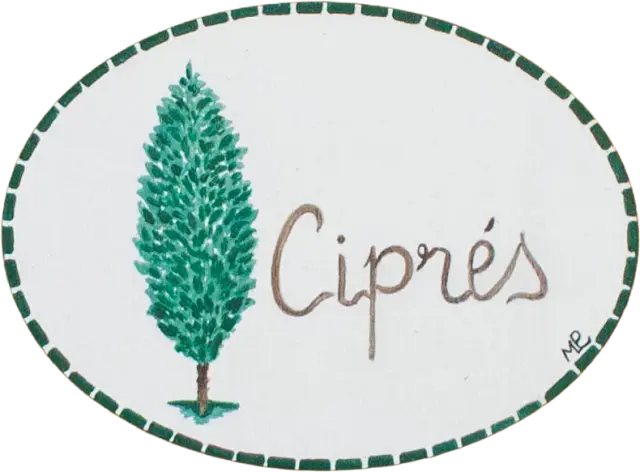 El cartel de la puerta del Ciprés, pintado a mano