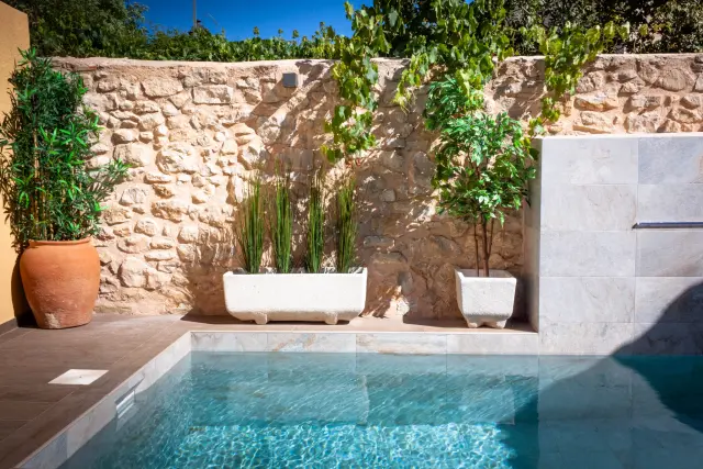 Piscina privada en el patio de Casa Amparo