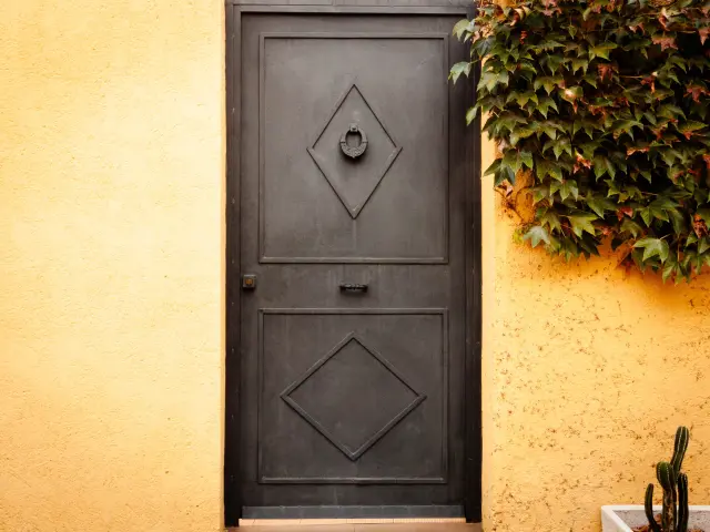 The door to the pool patio